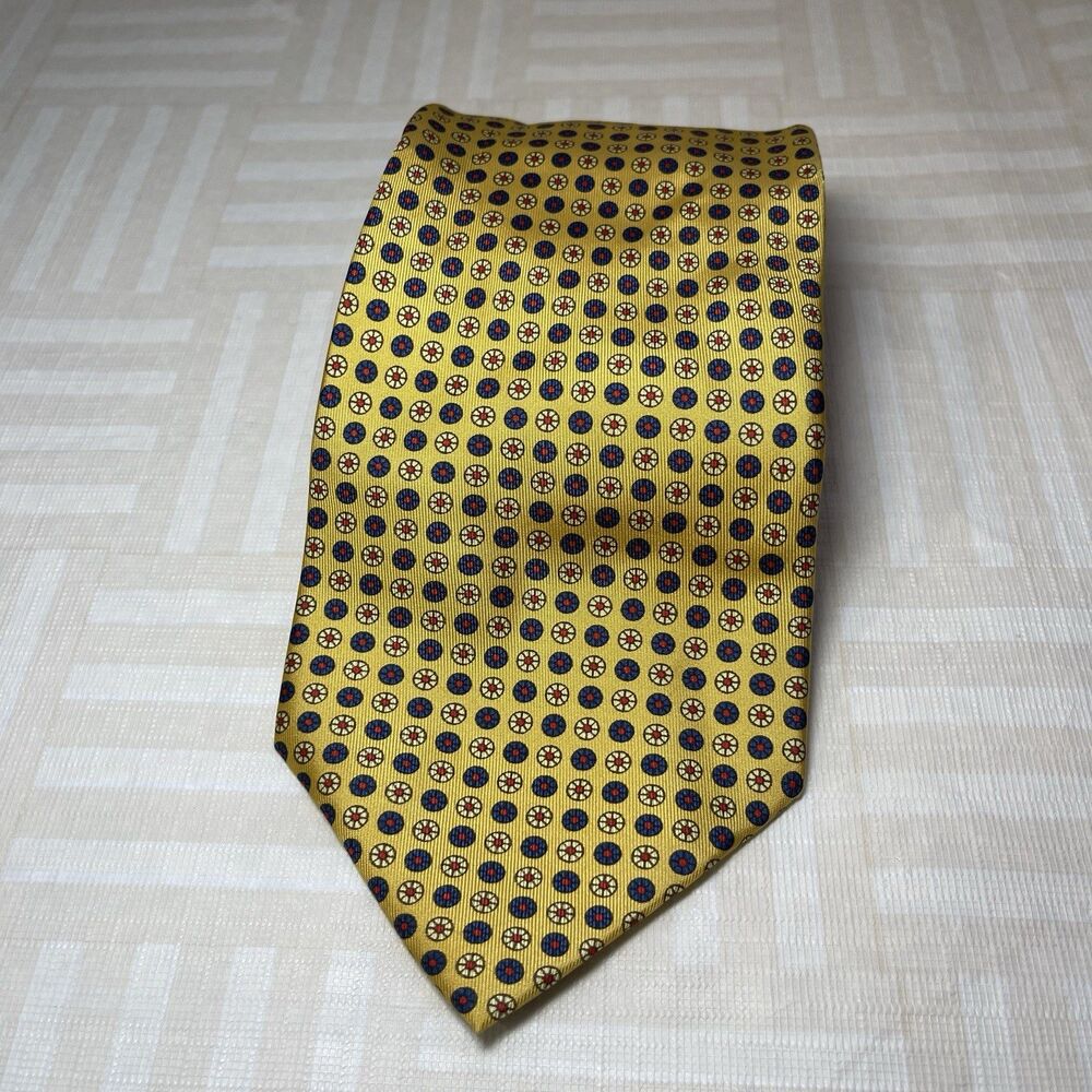 Barneys‎ New York Mens Silk Neck Tie Geometric Circles Italy Made